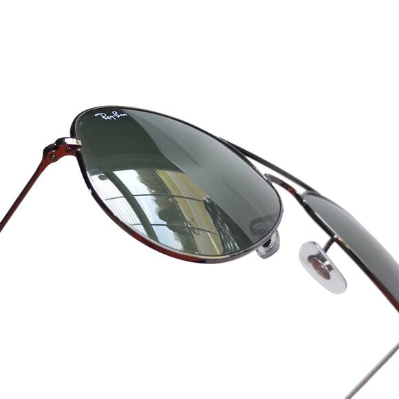 Ray-Ban Like New Aviator Sunglasses RB3025 Gunmetal Grey Frames G-15 Green Lens - Picture 11 of 16